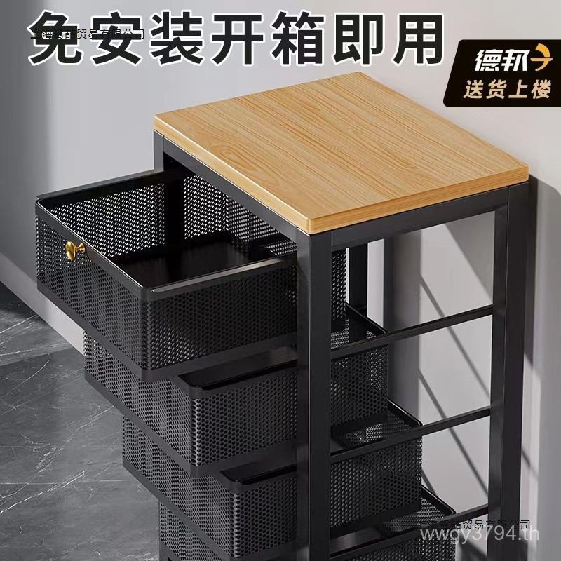ชั้น Multi-Layer Multifunctional เหล็กในครัวเรือนห้องครัว Locker ตะกร้าผัก Slotted Snack Rack ลิ้นชั