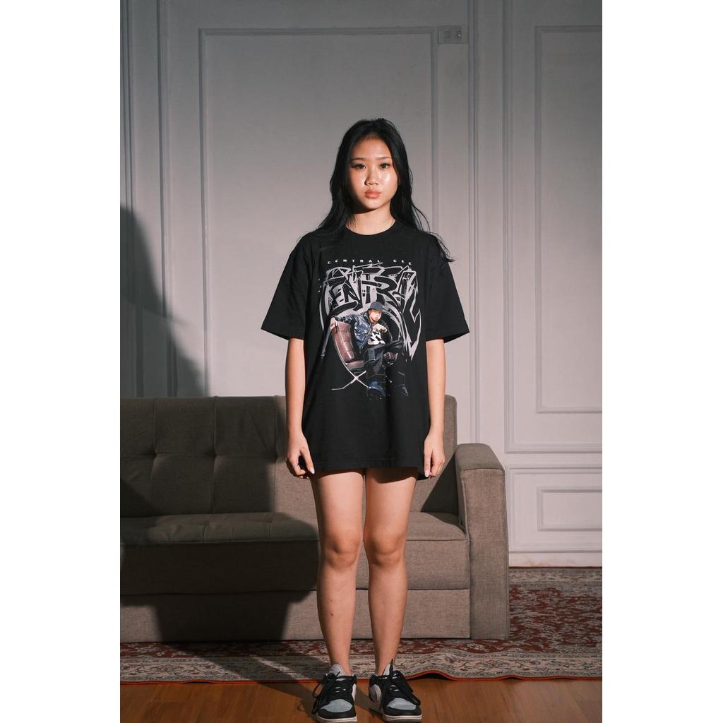 เซป | CENTRAL CEE V2 สีดํา | เสื้อยืดโอเวอร์ไซส์