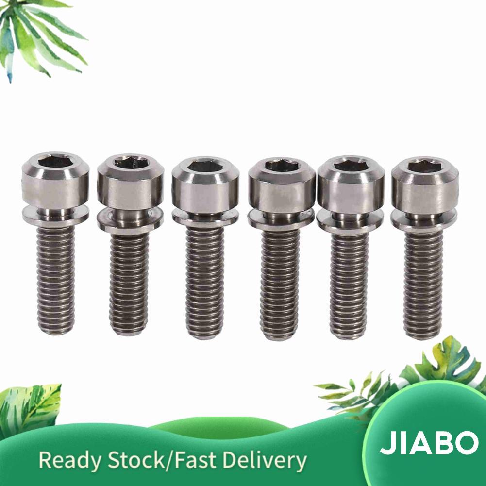 Jiabo Jiabo สลักเกลียวจักรยาน M5 18 สลักเกลียวรอบก้าน 6 ชิ้นโลหะผสม x 18 มม. สกรูพร้อมชุดแหวนรองสำหร