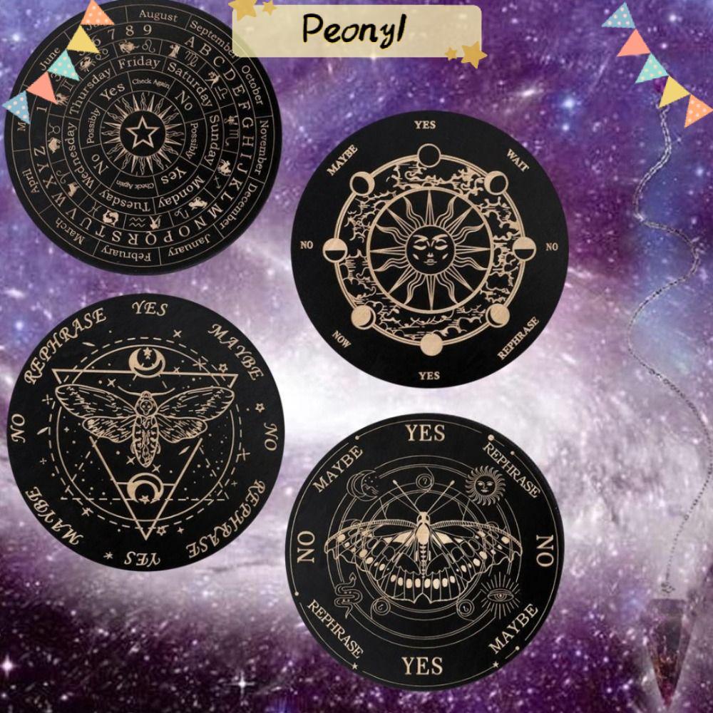 PEONY Star Pendulum Board, Magics การทําสมาธิแม่มดแท่นบูชาอุปกรณ์ Dowsing Divination Board, Decision