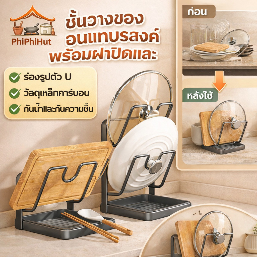PPH ช้นวางของอกประสงค์พร้อมฝาปิดและ ร่องรูปตัว U  วัสดุเหล็กคาร์บอน