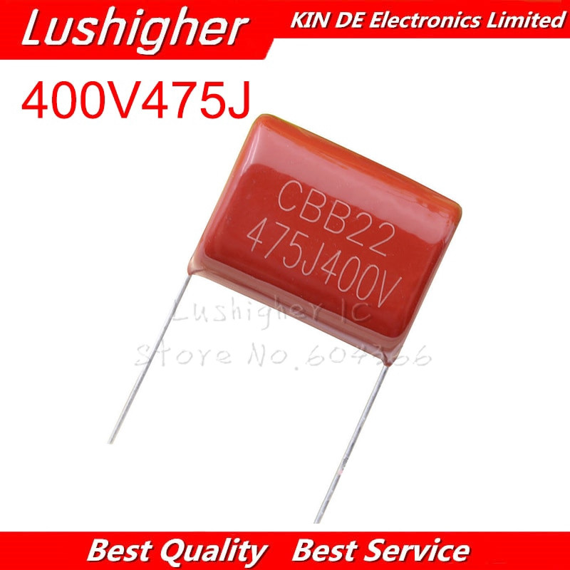 5PCS 400V475 CBB 400V 475J 475 4.7UF ตัวเก็บประจุฟิล์มโพรพิลีน Pitch 25 มม.
