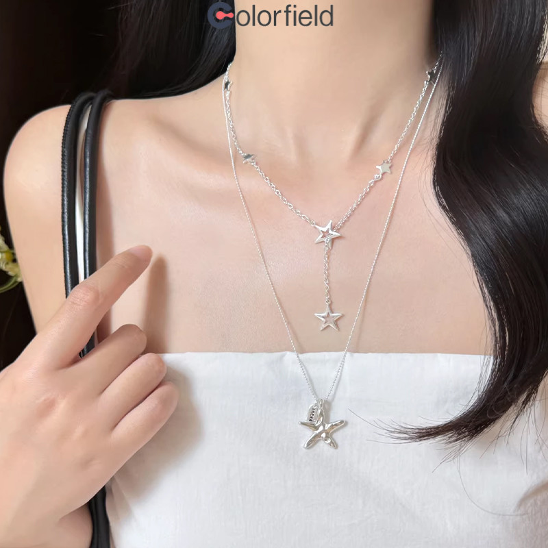 Colorfield ﻿2026ใหม่ สร้อยคอรูปดาว เกาหลี แสงหรูหรา เข้ากับทุกการแต่งกาย สำหรับผู้หญิง เหมาะกับของขวัญ-COD