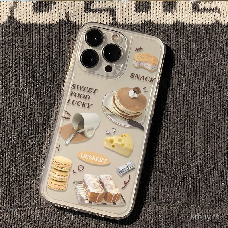 เคสโทรศัพท์ ยืดหยุ่นญี่ปุ่นเกาหลีขนมขนมปังเค้กเหมาะสําหรับiPhone 12 13 14 promax xr xsmax 11promax 1
