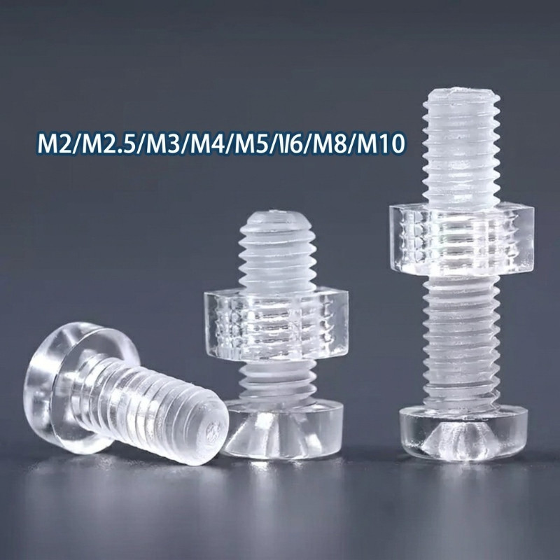 โปร่งใส Cross หัวกลม Bolt PC พลาสติก Bolt/Nut M2/M2.5/M3/M4/M5/M6/M8/M101124-DH