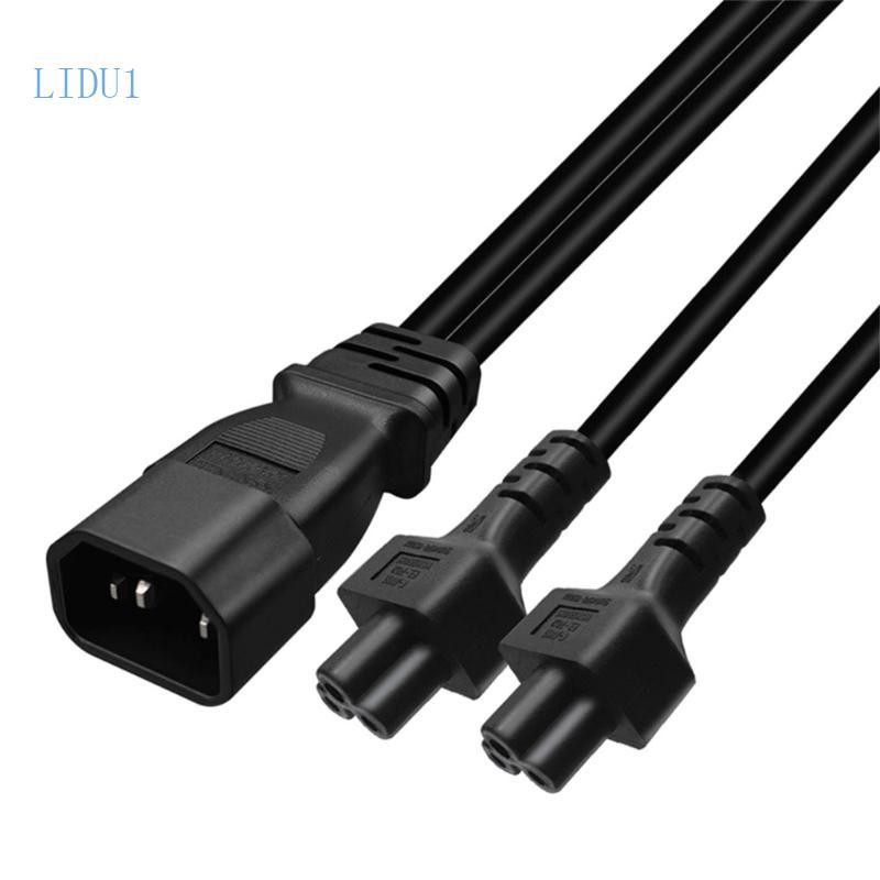 LIDU1 32 ซม. IEC320 C14 ถึง IEC320 C5 + IEC320 C5 AC-Power สายเคเบิลอะแดปเตอร์สายไฟ