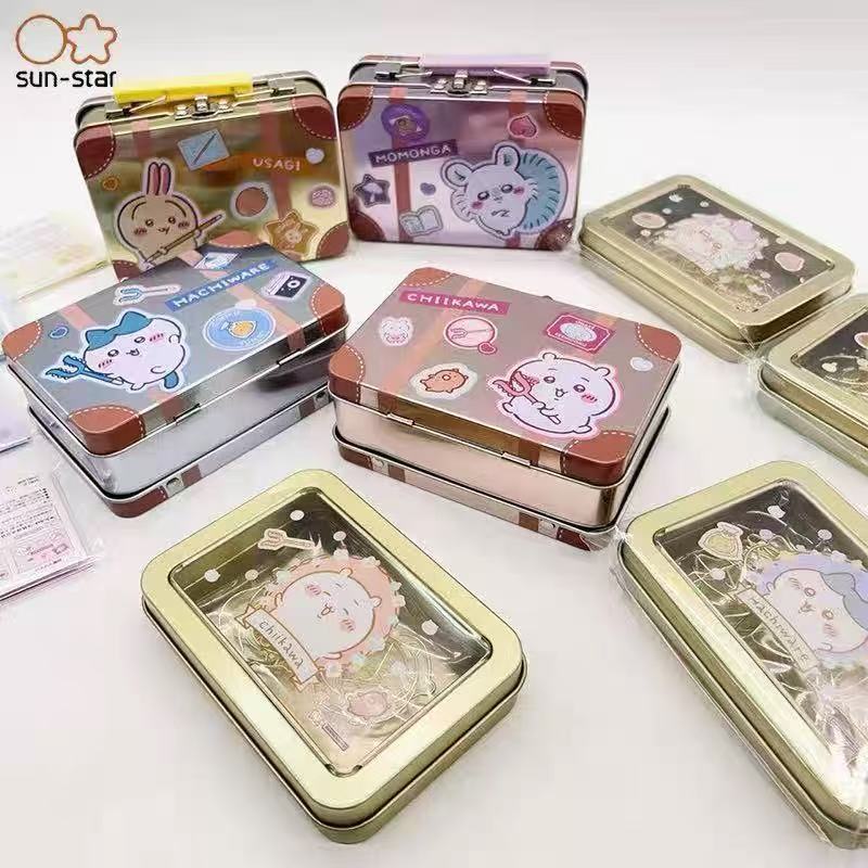 Sun-star chikawa chikawa กล่องเก็บของโลหะคลิปหนีบกระดาษเครื่องเขียนซองจดหมาย 4/7