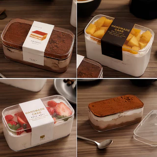 COD กล่องเค้ก ทิรามิสุ พลาสติกใส PS 20ใบ Cake Box กล่องเบเกอรี่ กล่อง+ฝา