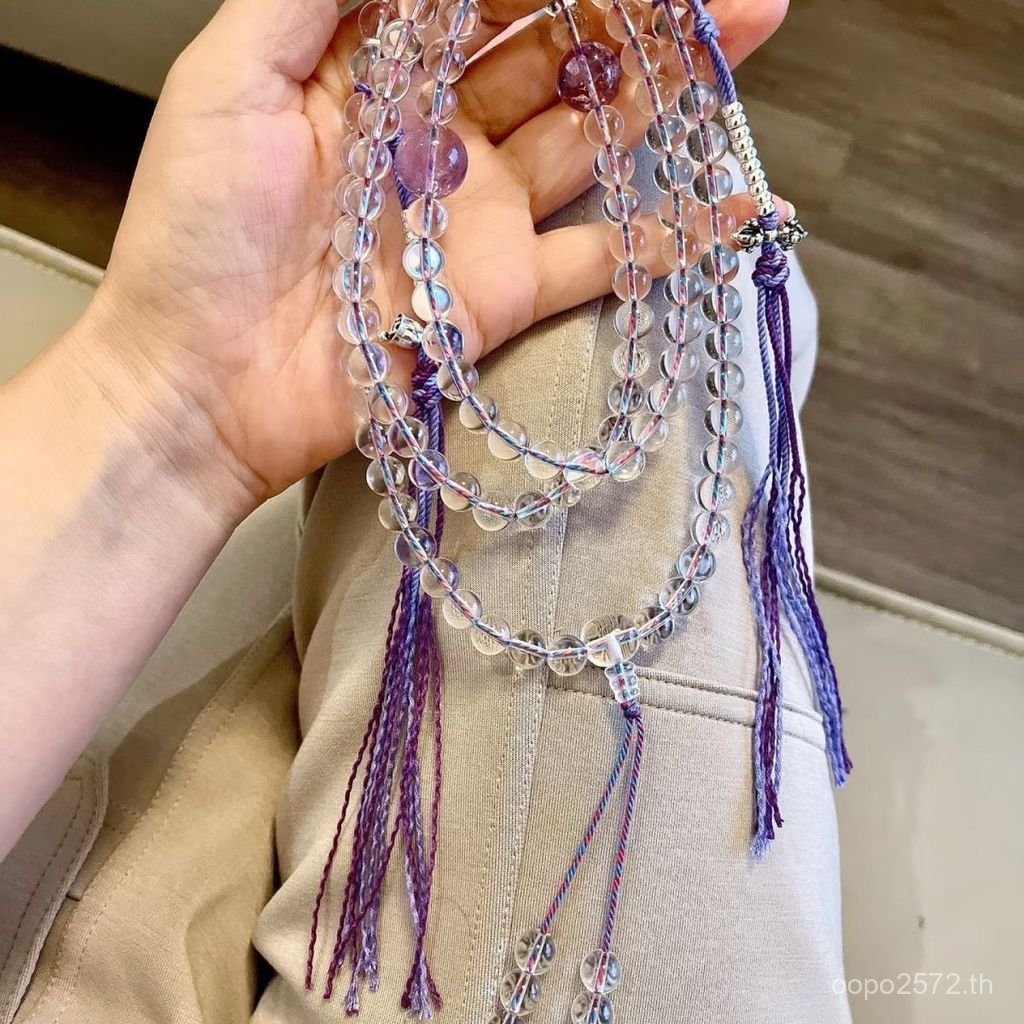 สร้อยคอ คริสตัลสีขาวประณีตสร้อยคอคริสตัลบริสุทธิ์การออกแบบธรรมชาติสไตล์1ธรรมชาติทําเองยาวสไตล์ใหม่สไ