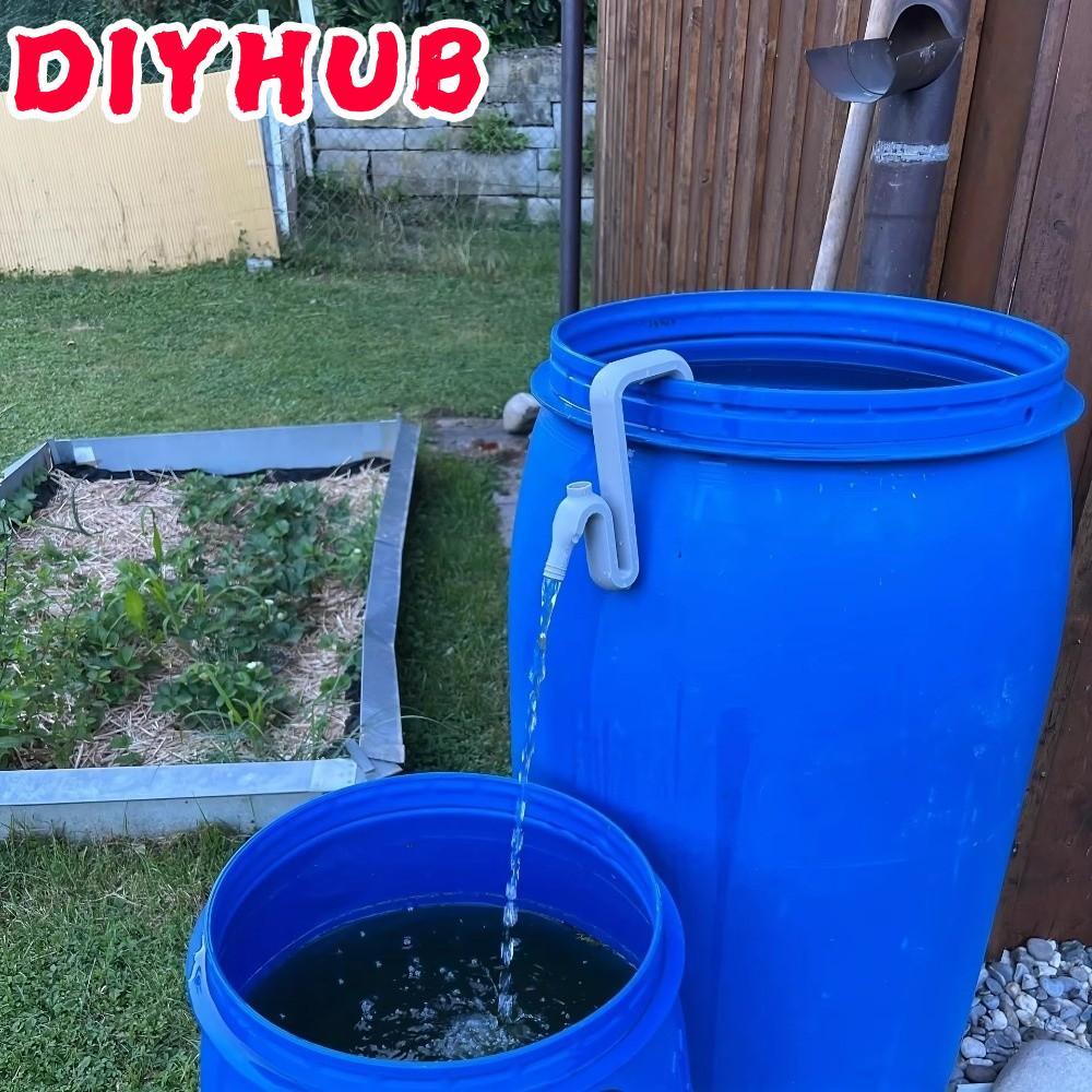 DIYHUB ท่อล้น, กลไก Siphon PP Rainwater Transfer ท่อ, ระบบระบายน้ําติดตั้งง่าย Self-priming Design Self-priming Siphon ท่อระบายน้ํา