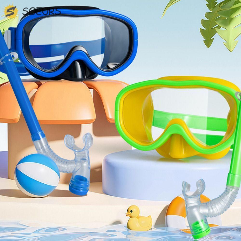 SOEURS เด็ก Snorkel ชุด, แว่นตากันน้ําเด็กแว่นตาว่ายน้ํา, Dry Top Snorkel Combo ชุดป้องกันรังสียูวี 