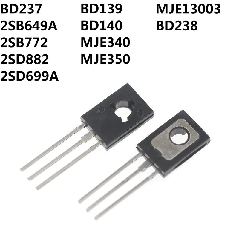 50 BD237 2SB649A 2SB772 2SD882 2SD669A BD139 MJE13003 BD140 MJE340 MJE350 BD238 Triode TO-126 DIP