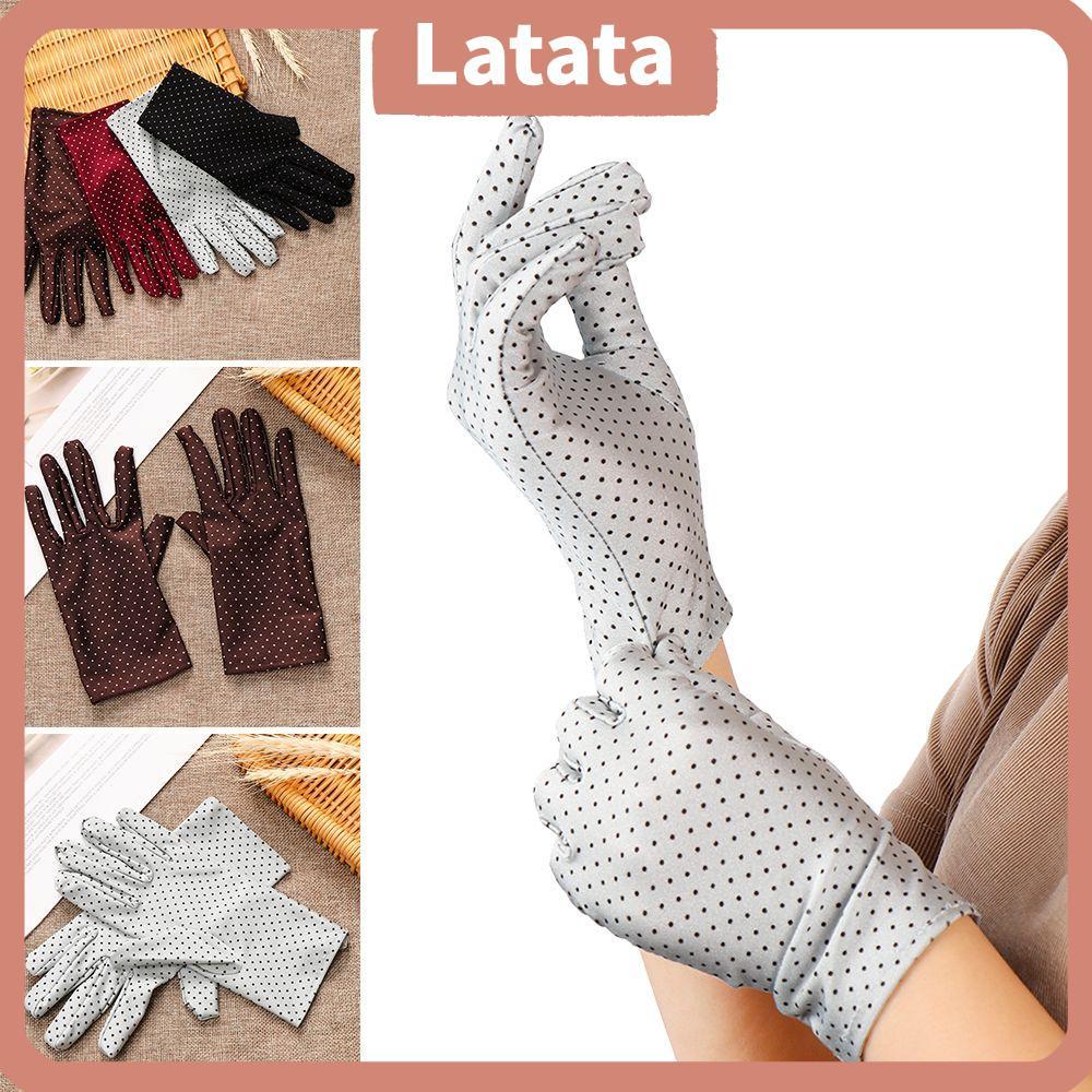 LATA Dot Gloves Lady Girl Fashion Womens Gloves Full Finger Mittens