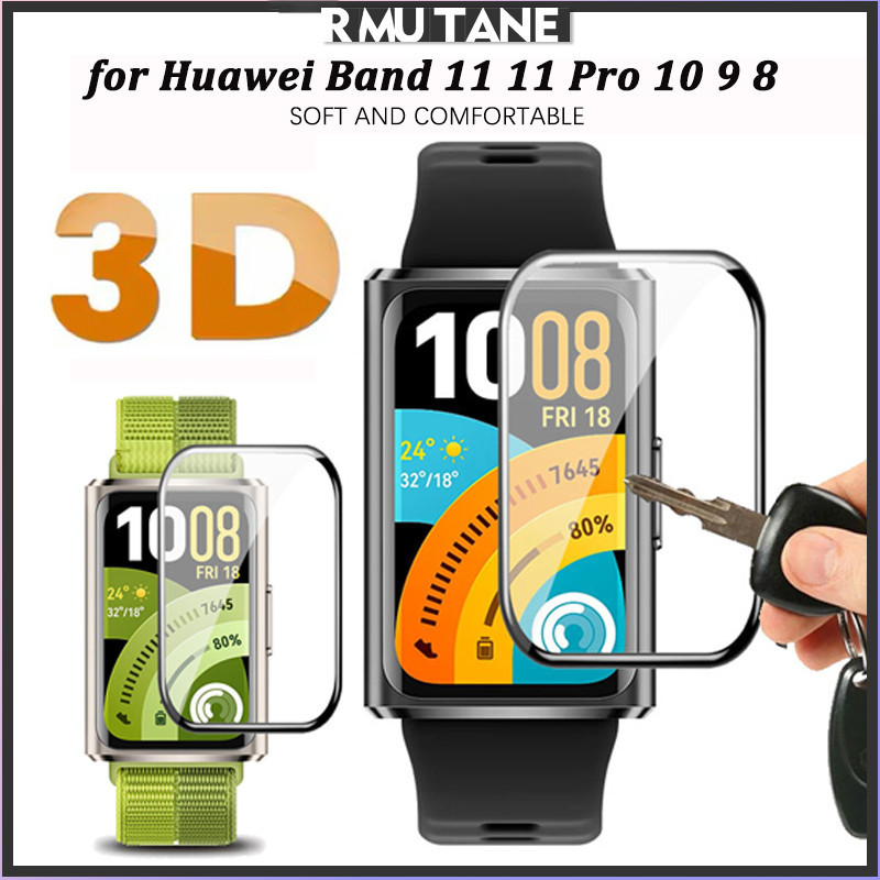 กระจกนิรภัย / ฟิล์มอ่อนสำหรับ for Huawei Band 11/11 Pro 9D Screen Protector สำหรับ for Smartwatch Hu
