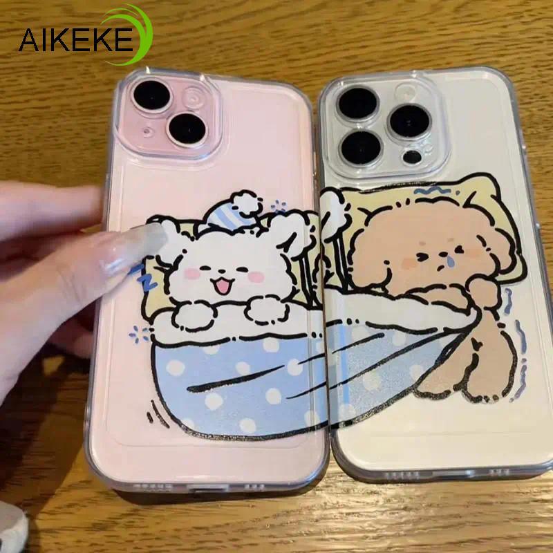 น่ารักคู่สุนัข Clear Ultra-thin เคสโทรศัพท์สําหรับ iQOO S30 Pro Mini Z9S Z10 Turbo Z9 Turbo Plus Z9X