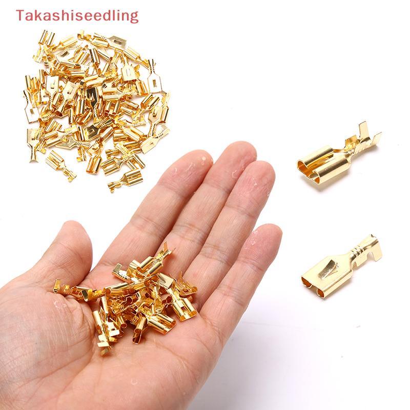 (Takashiseedling) 50PCS 6.3 Crimp Terminal ชายหญิง Spade Connector Crimping Terminals