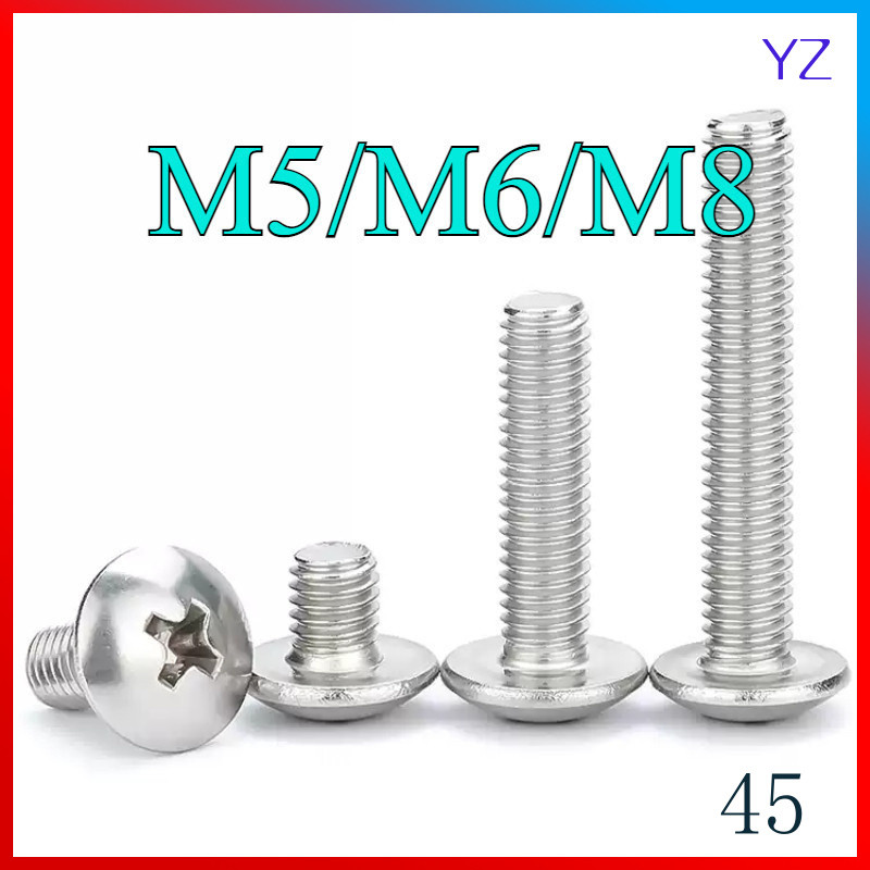 SUS304 สกรู น็อต JT น็อต สกรู หัวร่ม หัวกระทะ แฉก T+ สแตนเลส 304 เกลียวมิล M5/M6/M8HN-MB – โปรปัง