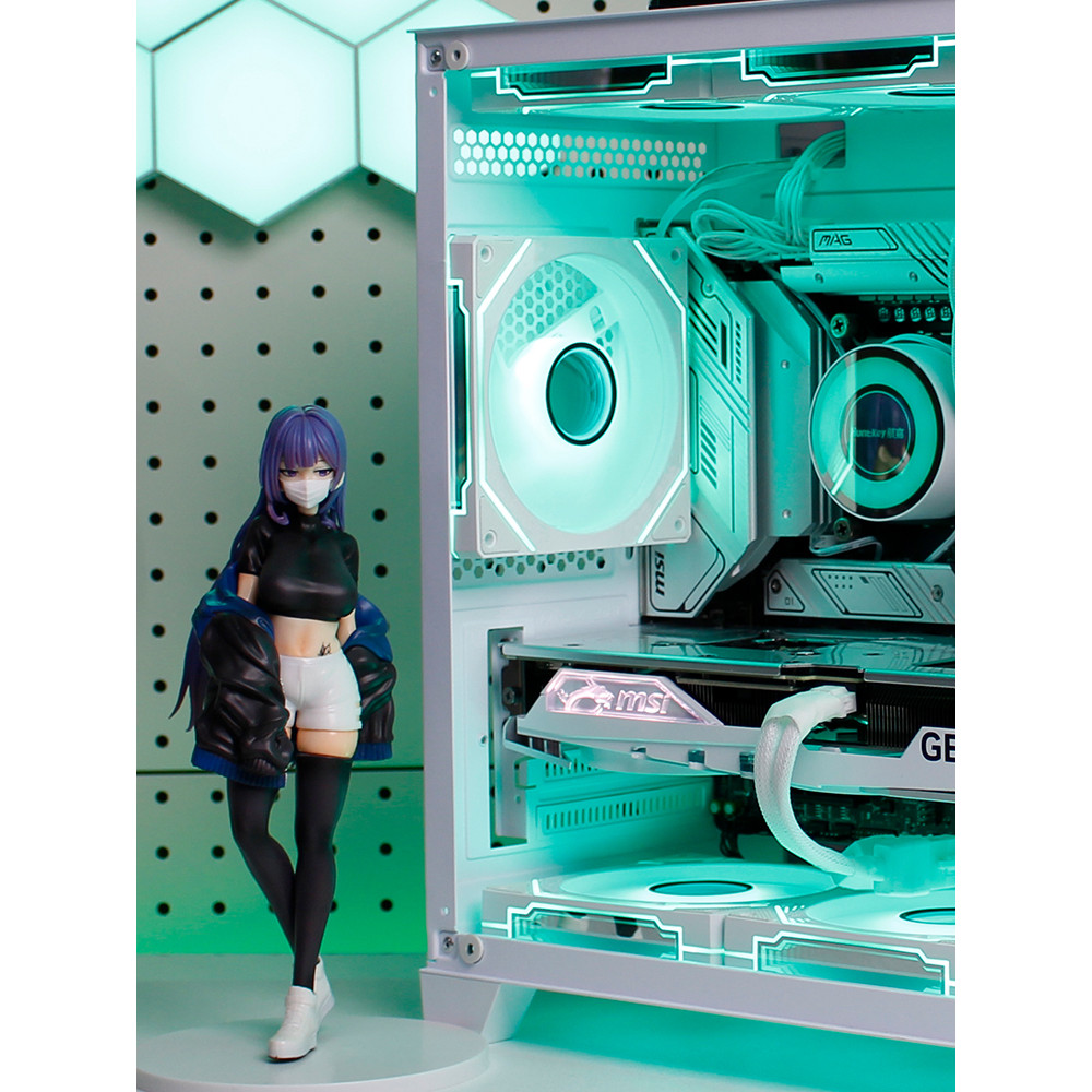 พัดลมคอม พัดลมคอม rgb Prism 4pro/6pro Building Blocks พัดลมรุ่นที่สองเคสคอมพิวเตอร์ Cooling 12 ซม.เง