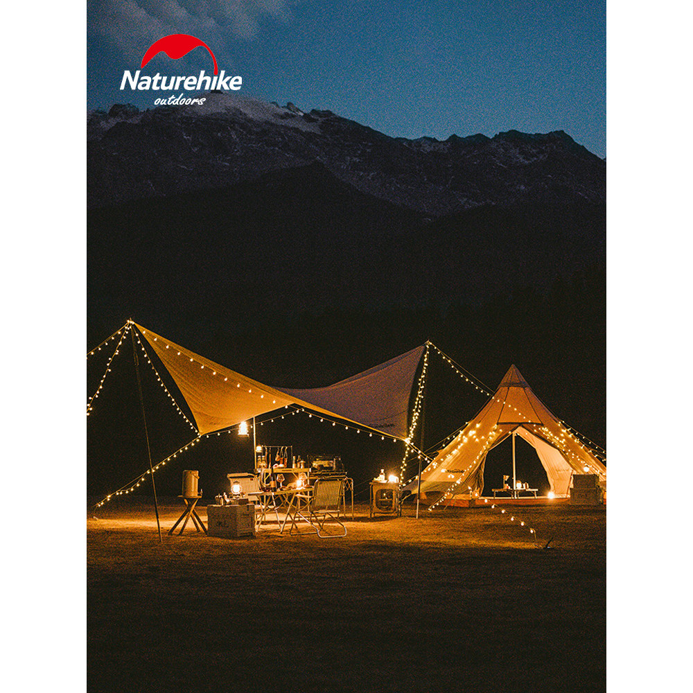 Naturehike Naturehike Camping เต็นท์ Canopy บรรยากาศ Light String ตกแต่งแคมป์กลางแจ้งไฟ led แถบไฟกัน