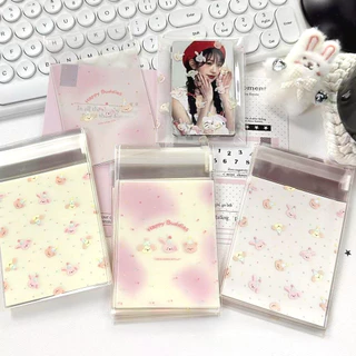 50 ชิ้น/ถุงการ์ตูนน่ารักถุงปิดผนึก Toploader Photocard ถุงบรรจุภัณฑ์