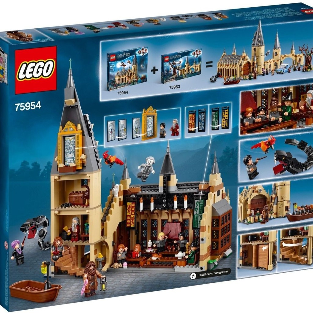LEGO LEGO 75954 Hogwarts Castle Auditorium Harry Potter Building Blocks Exhibition Pieces Back Box#L