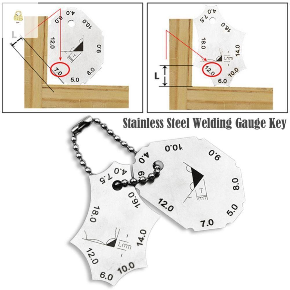 WAY Weld Gauge, ความยาวขา Tee Joint Welding Gauge, สองชิ้นสแตนเลส Fillet Weld คอความลึกเครื่องเชื่อม