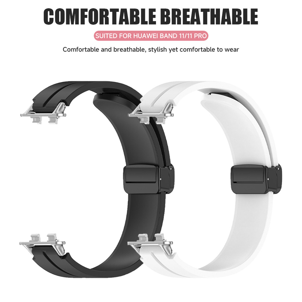 หัวเข็มขัดแม่เหล็กสายรัดซิลิโคนสําหรับ Huawei Band 11/Band 11 Pro NFC สําหรับ Band 10/9/8 สายคล้องคอกีฬาสําหรับผู้ชายผู้หญิง ราคา ถูกที่สุด ดีลบีเคเค แกลเลอรีภาพที่ 4