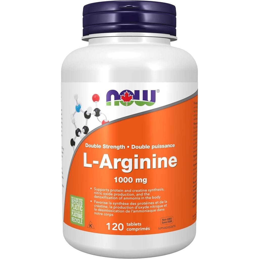 NOW s LArginine 1000 mg Nitric Oxide Precursor Amino Acid 120 เม็ด