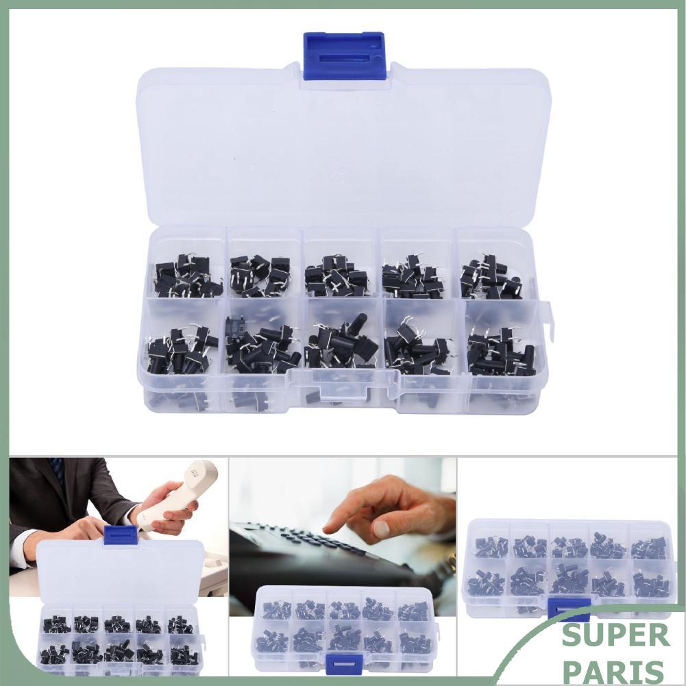 superparis ชุดสวิตช์ Micro TACT ทั่วไป 100 ชิ้น - 6x6x4.3-13mm Assortment Genericvf1kzu5iq2