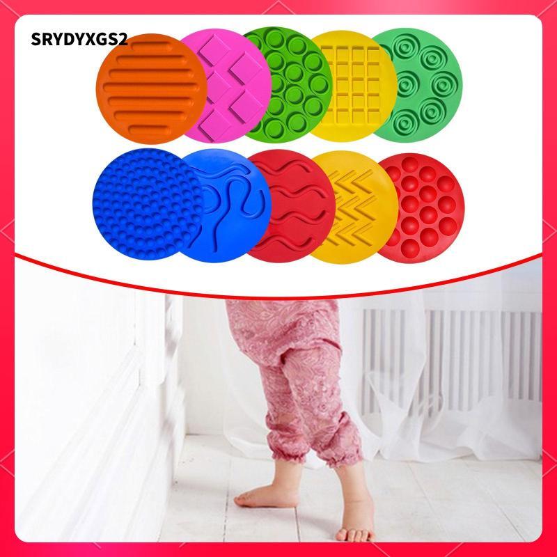 [Srydyxgs2] 10 ชิ้น Sensory Circles Sensory Silicone Mats กิจกรรมการเรียนรู้แบบพกพา