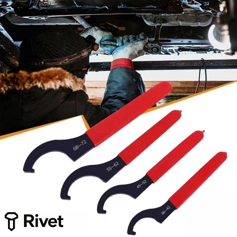 ประแจเครื่องมือ,สําหรับรอบ Nut C 45-48HRC Hook ประแจ Spanner, สีดํา Oxidized Anti Slip Handle ประเภท