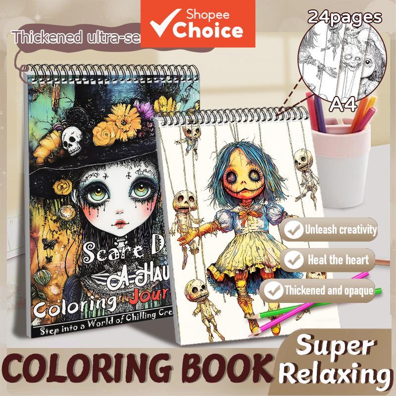หนังสือระบายสีสําหรับผู้ใหญ่ระดับพรีเมียมพร้อมลวดลายศิลปะประณีต | สมุดสเก็ตช์หนา A4 | กระดาษสัมผัสพิเศษ 200 แกรม | หนังสือเดี่ยว