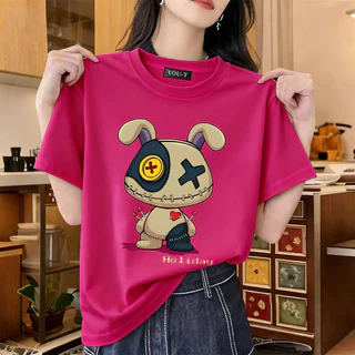 T42.SHOP🌸 สื้อยืด oversize เสื้อแฟชั่น เกาหลี โคตรนุ่ม ผ้าคอตตอน ลาย 'HOLIDAY' สินค้าใหม่ 2026