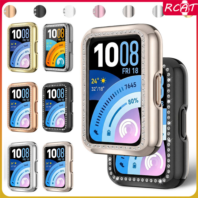 กรณี PC เพชร for Huawei Band 11 11 Pro / Huawei Band 10 9 8 ป้องกันหน้าจอแบบรูโดยไม่มีอุปกรณ์เสริมกันชนฟิล์ม