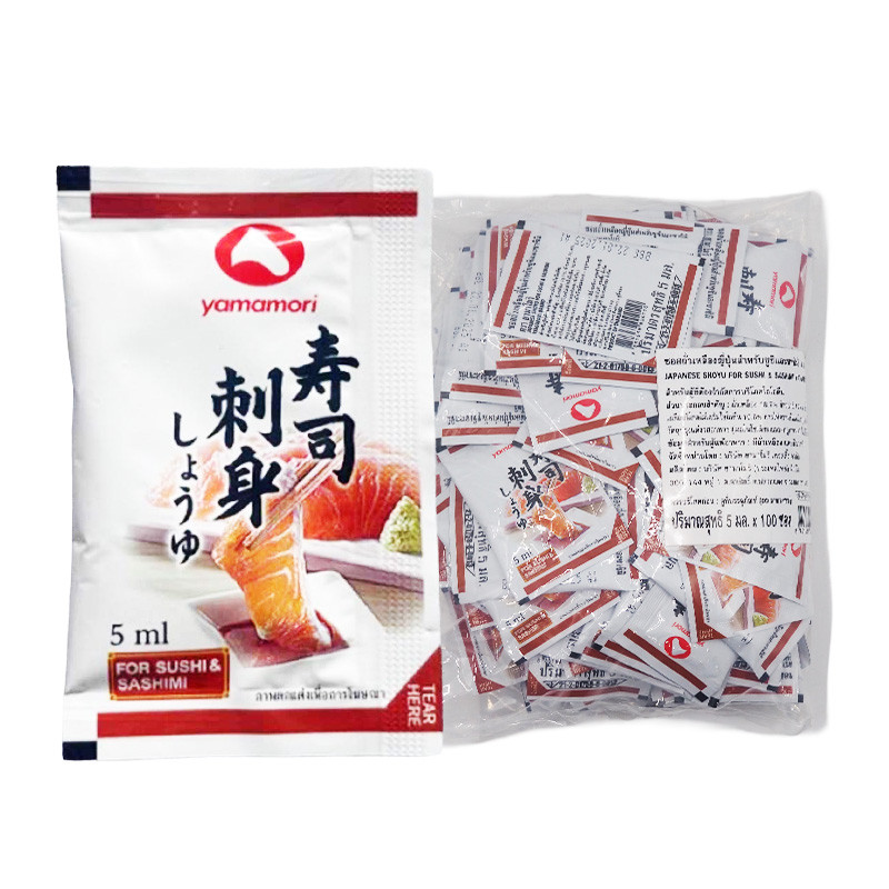 ยามาโมริ ซาซิมิโชยุ 5 มล. x 100 ซอง (YAMAMORI Sashimi Shoyu 5 ml x 100)