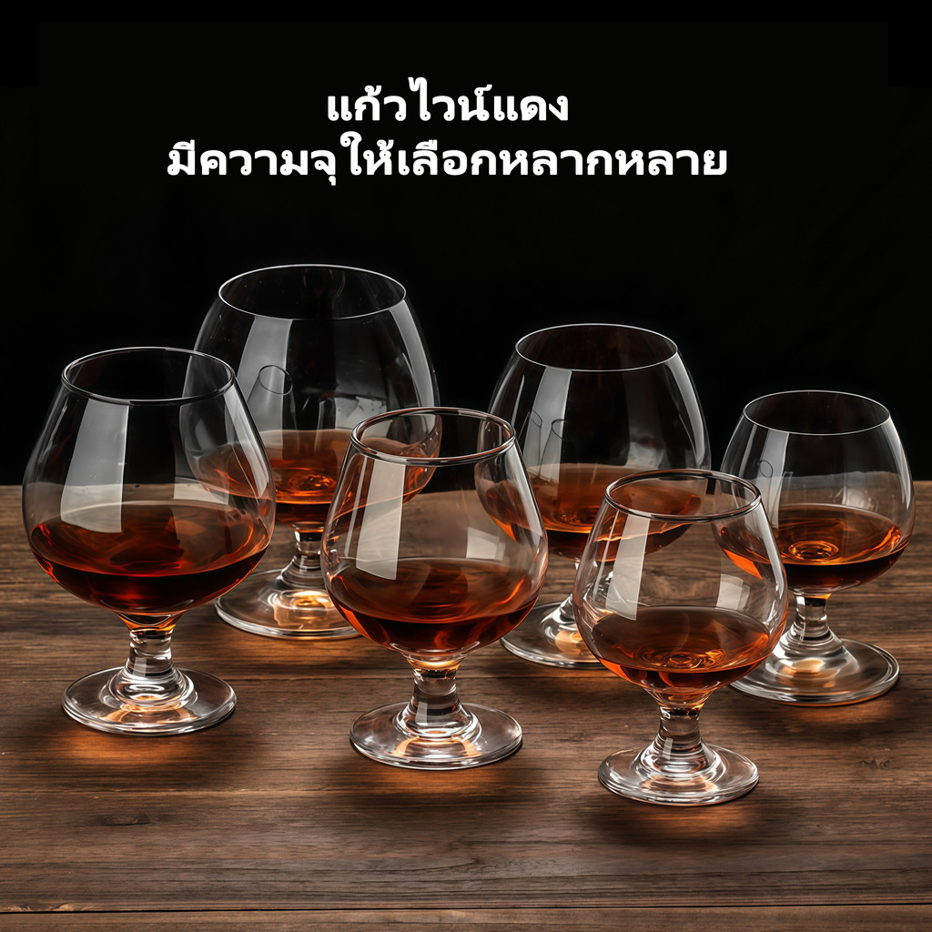 แก้วไวน์แดง แก้วโกเบิ้ล แก้วบรั่นดี แก้วแชมเปญ 170/270/350/510มล.