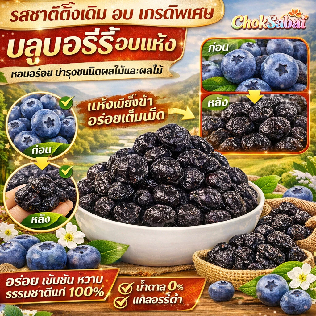 💕【ผู้ขายในพื้นที่】🇹🇭บลูเบอร์รี่อบแห้งไม่มีน้ำตาล【COD】🍇อุดมแอนโทไซยานิน พร้อมทาน 100g/บลูเบอร์รี่