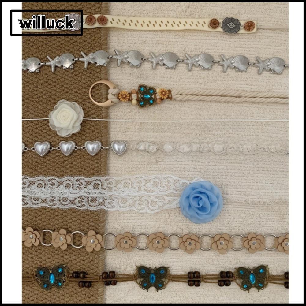 WILLUCK โซ่เอว, Y2K Bohemian Bohemian เข็มขัด, แฟชั่นตกแต่ง Vintage อินเทรนด์โลหะ Bohemian เข็มขัด S