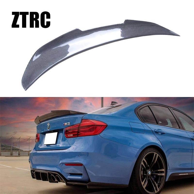 สําหรับ BMW 3 Series F30 F35 & M3 F80 ซีดาน PSM สไตล์คาร์บอนไฟเบอร์ด้านหลังสปอยเลอร์ Trunk wing 2011