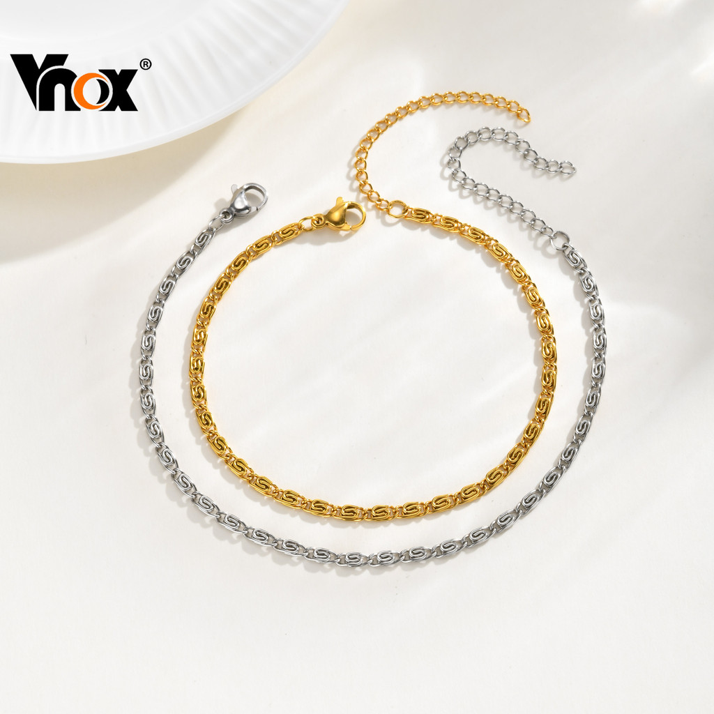 Vnox 18K Gold Plated Waterproof Unisex Bracelet, Sweat & Fade Resistance Jewelry Gift for Daily & Beach Wear