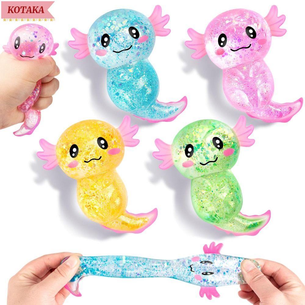 KOTAKA Squishy Stress Glitter, Glitter Axolotl Squishy Toys