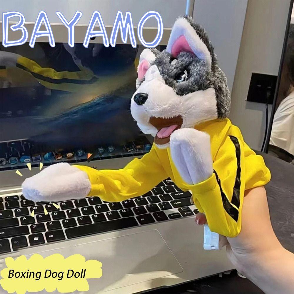 BAYAMO 1/2 ชิ้น Husky Vocal Hand Puppet, มีเสียง Plush Boxing Dog Doll, Battle Kids Tricky Doll