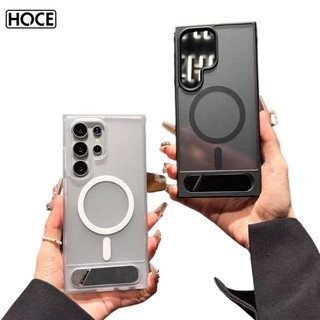 SAMSUNG HOCE Premium Frosted PCเคสโทรศัพท์แม่เหล็กสําหรับSamsung Galaxy S26 S25 S24 S23 Ultraผิวรู้สึกAnti-ShockโลหะพับBracket Cover