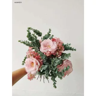 10pcs/setใบยูคาลิปตัสเทียม นอร์ดิก ใบไม่ร่วง คุณภาพสูง