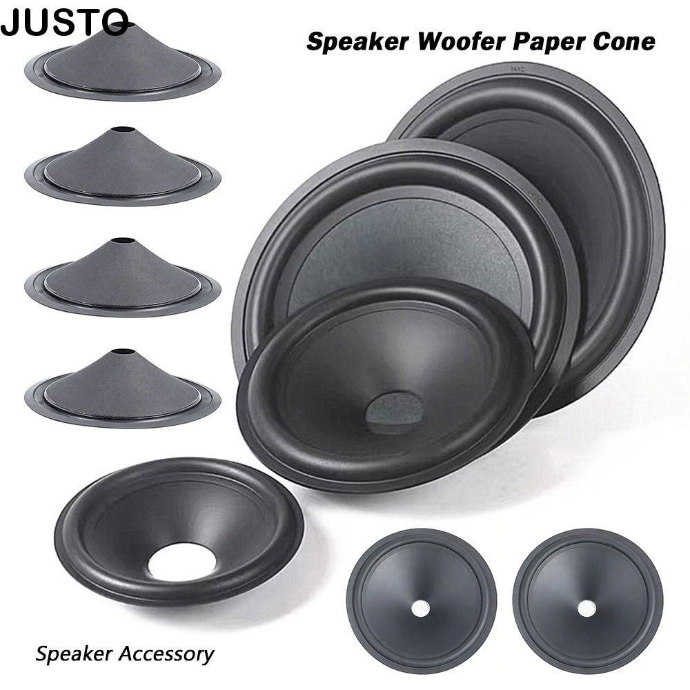 JUSTO 1 ชิ้น Voice Coil ชุดซ่อม, 3/4/6.5/8/10/12 นิ้ว Matte ลําโพงวูฟเฟอร์กรวยกระดาษ, ยางทนทานรอบทิศทางลําโพงสีดําอุปกรณ์เสริมสําหรับโฮมเธียเตอร์สตูดิโอ DIY ระบบ