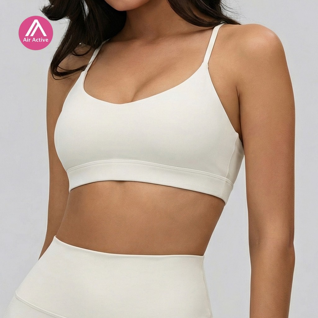 AirActive Yoga Bra แบบครอสแบค สวมใส่ได้สบาย มีการระบายอากาศดีและเย็น เปิดโอกาสให้คุณฝึกซ้อมโยคะ พิลาทิส และฟิตเนส