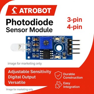 Photodiode Light Sensor Module ตรวจจับแสง ปรับความไว 3.3V/5V 3/4-pin สำหรับ Arduino Raspberry Pi