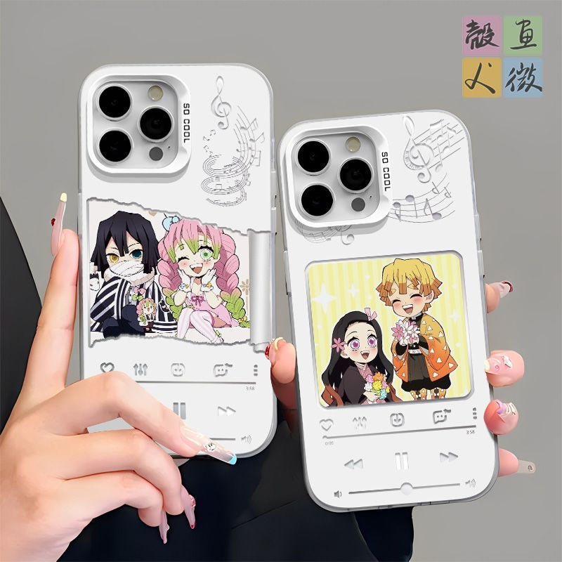 Demon Slayer รุ่น Q วัดน้ําผึ้งแก้วเคสโทรศัพท์สําหรับ Iphone 17 16 15 14 Pro Max 13 12 Mini 11 Pro X