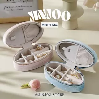Jinjoo กล่องใส่เครื่องประดับ MINI JEWEL ขนาดพกพา ดีไซน์หรูหรา สำหรับเก็บเครื่องประดับส่วนตัว