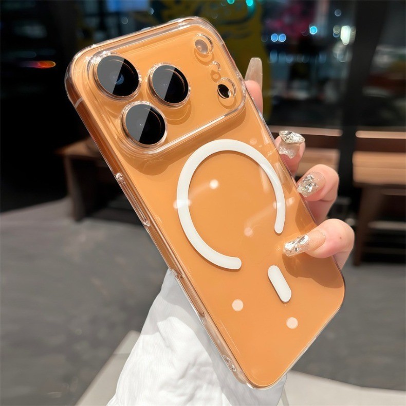 ความละเอียดสูงโปร่งใสแม่เหล็กกรณีโทรศัพท์สําหรับ iphone 17 มือโปร สูงสุด 16 12 13 14 15 มือโปร สูงสุด 15 16บวกป้องกันการตกเลนส์ป้องกันฮาร์ดกรณีป้องก